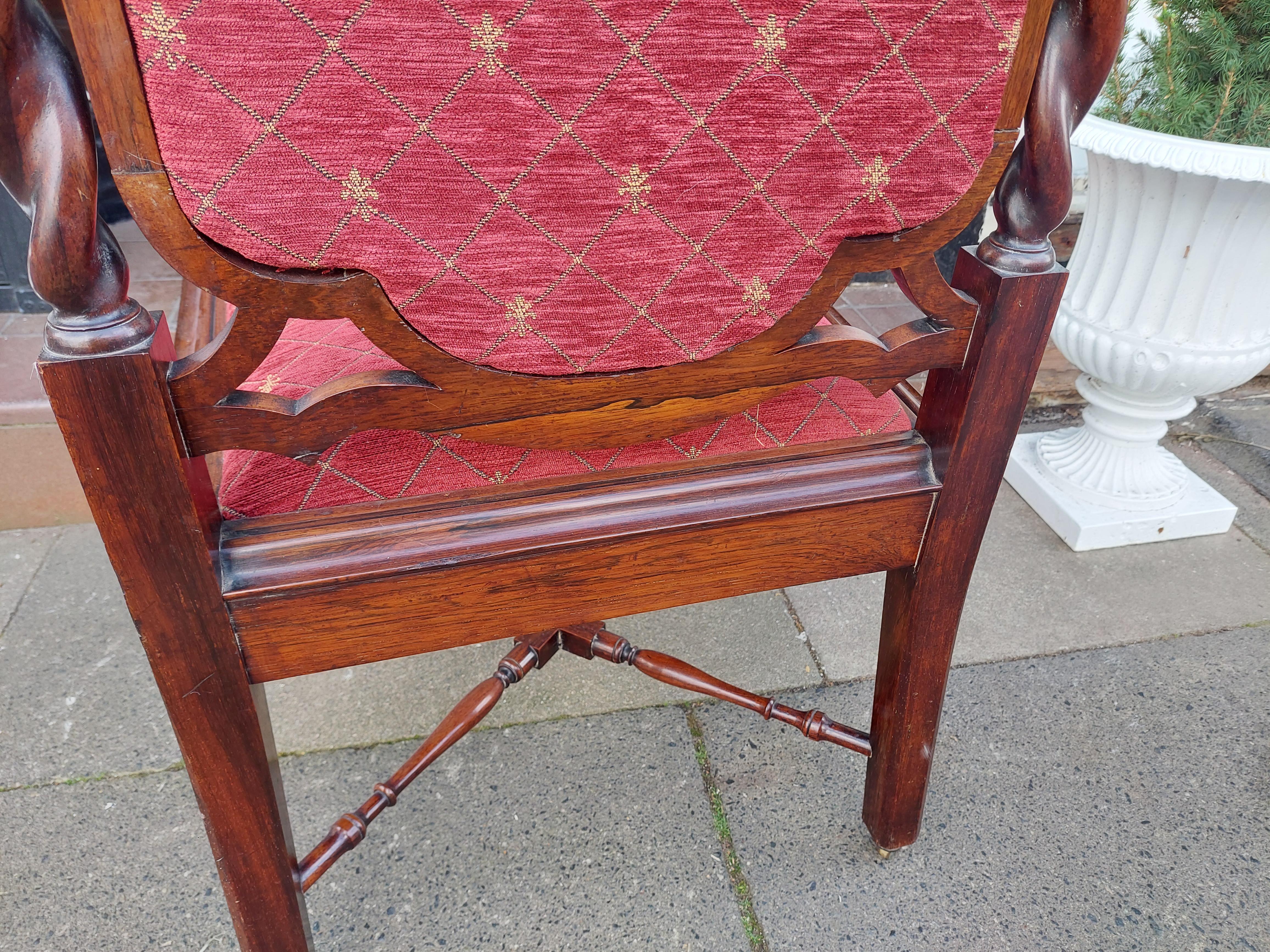 Gothic Revival Rosewood High Back Chair For Sale 5