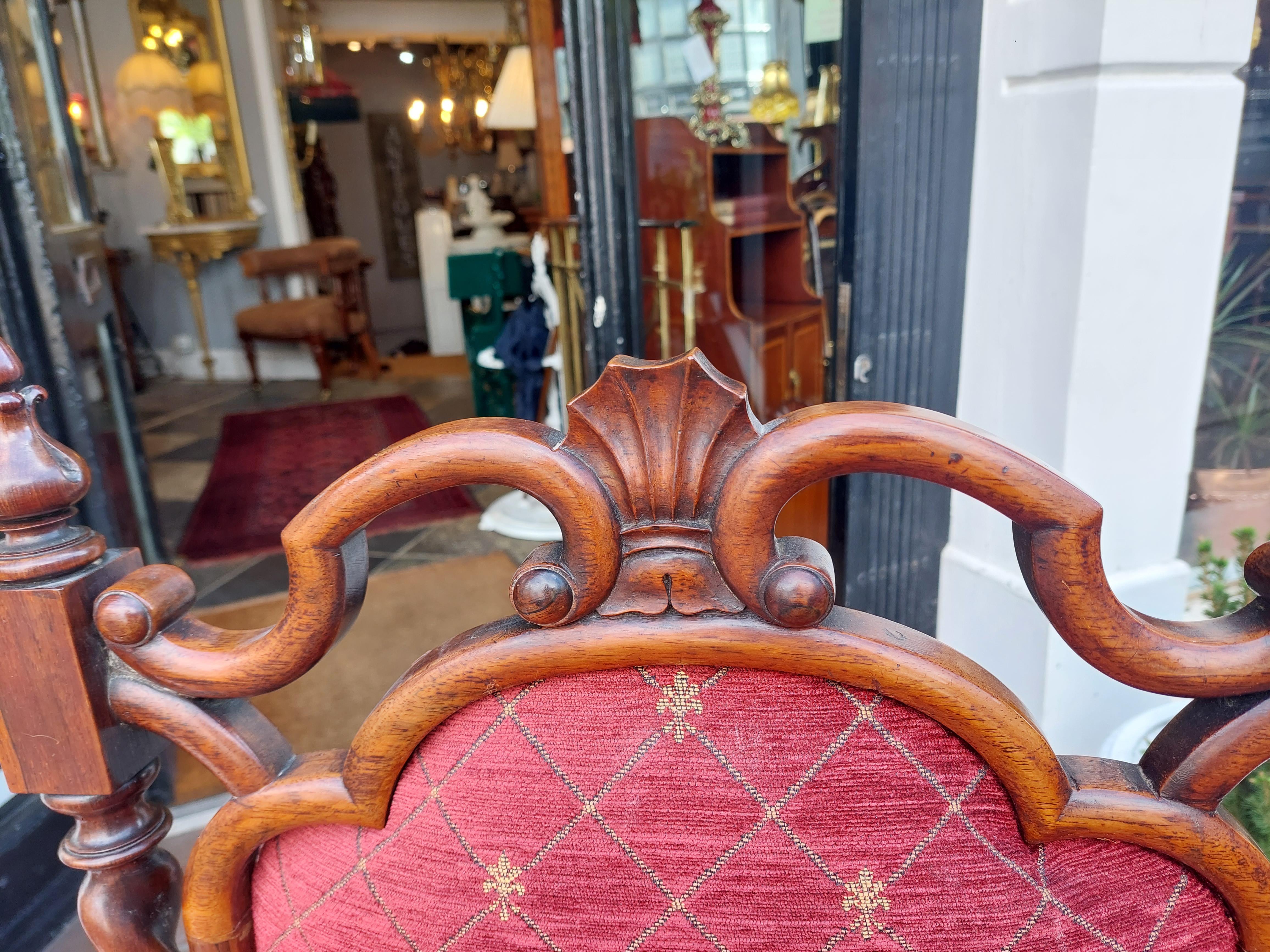 Mid-19th Century Gothic Revival Rosewood High Back Chair For Sale