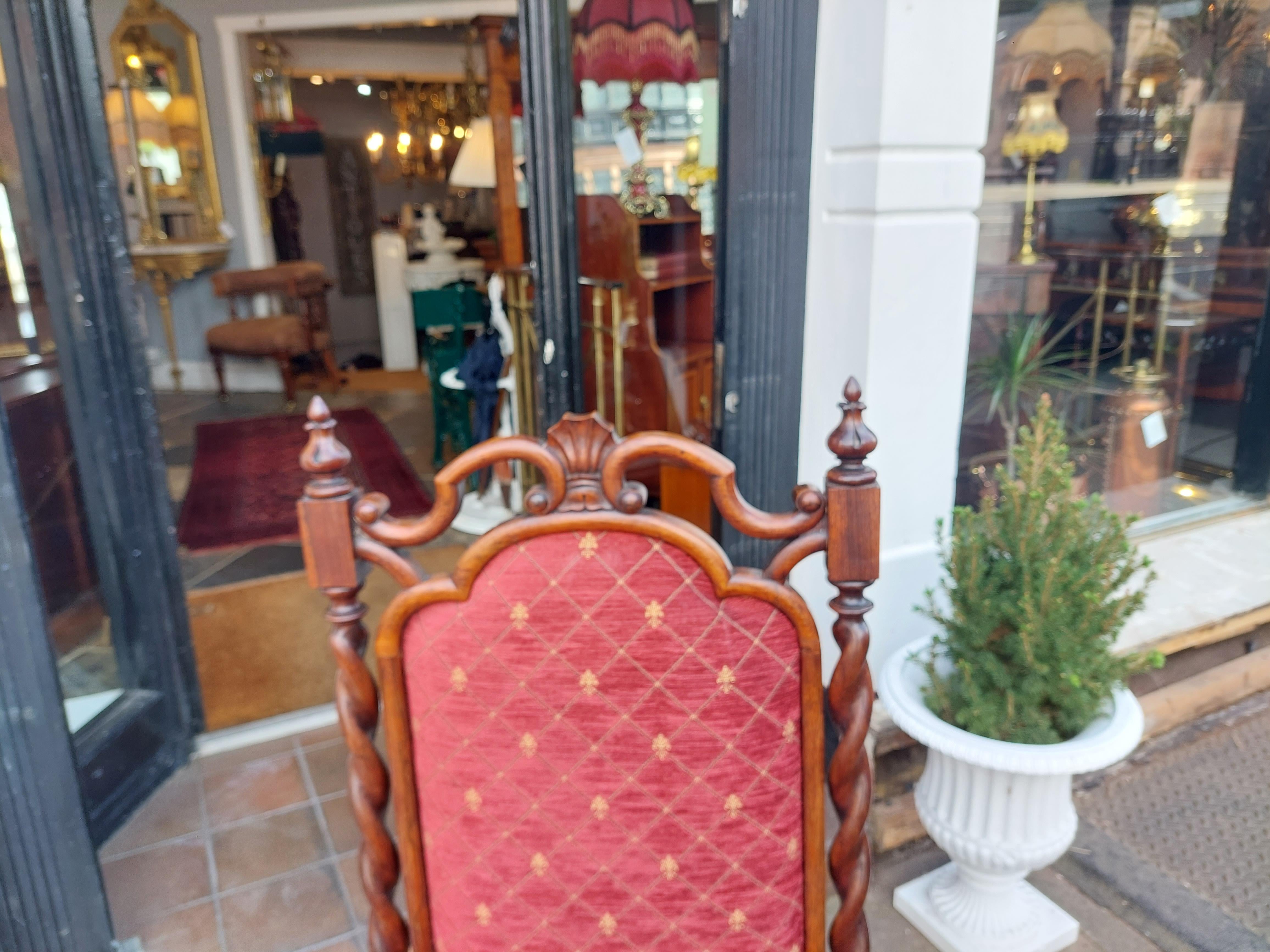 Upholstery Gothic Revival Rosewood High Back Chair For Sale