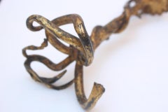 Gothic Revival Sculptural Snake Table Candelabra or Candle Holder, 1910s