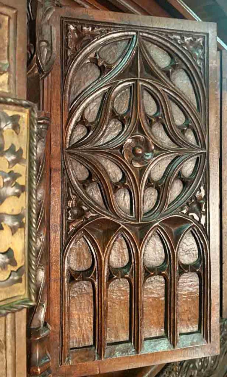 Gothic Revival Secretary Desk, Walnut, France 2