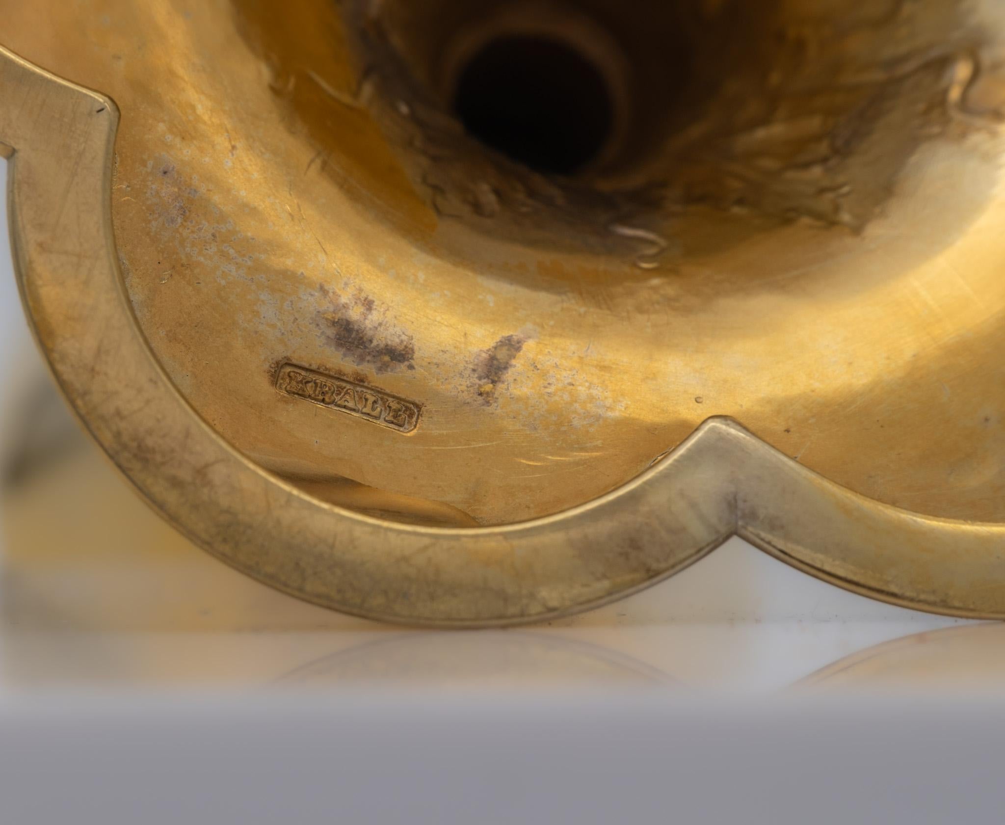 Cáliz gótico de plata de ley dorada y engastado con piedras de Carl Krall Londres Silver en venta