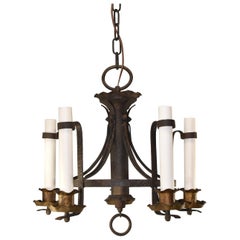 Gothic Revival Style Arts & Crafts Hammered Chandelier