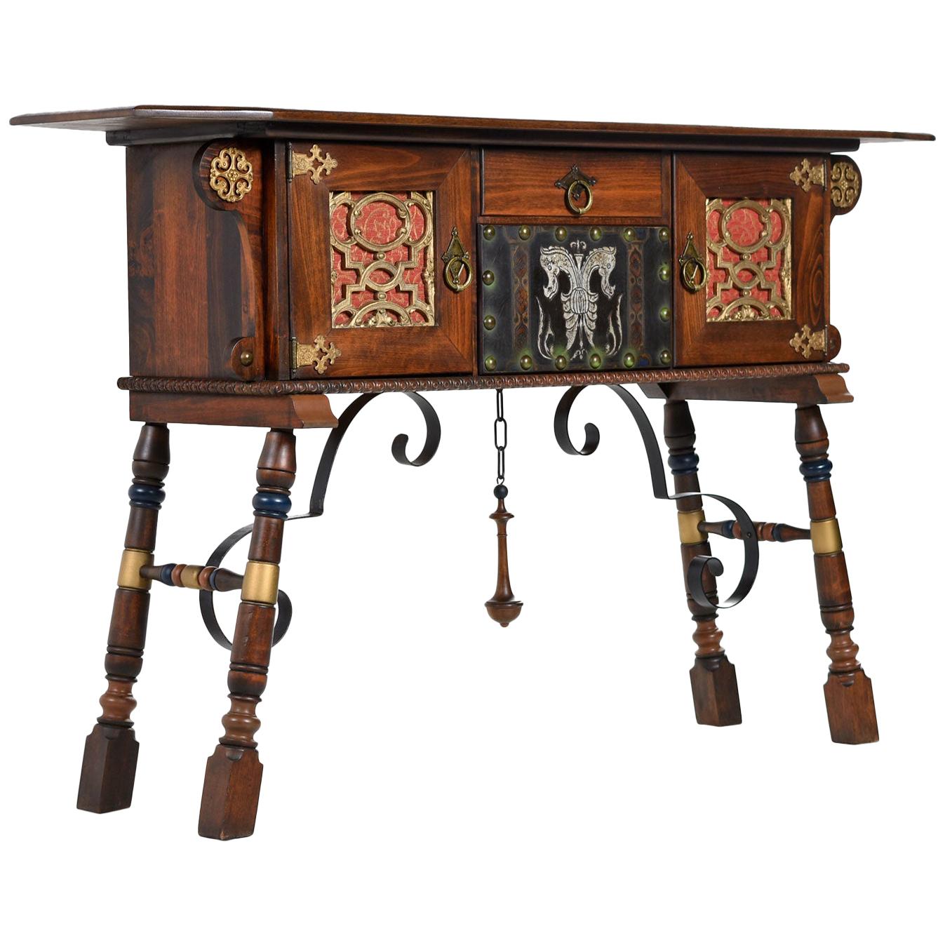 This sideboard begs a lot of questions. Some will remain unknown, but we'll do our best. First, take a broad, sweeping overview and lets all just agree this cabinet is beyond amazing. Even if medieval neo-goth and emo aren't your thing, you must
