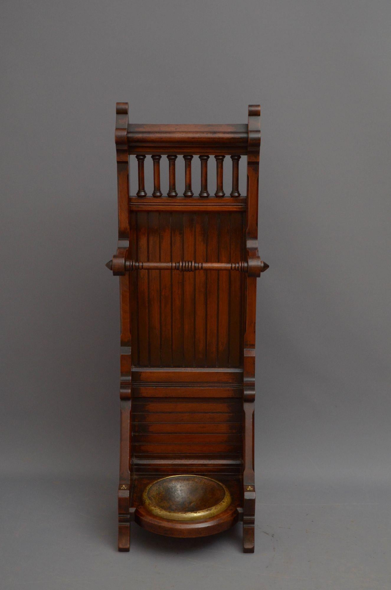 English Gothic Revival Umbrella Stand in Mahogany For Sale