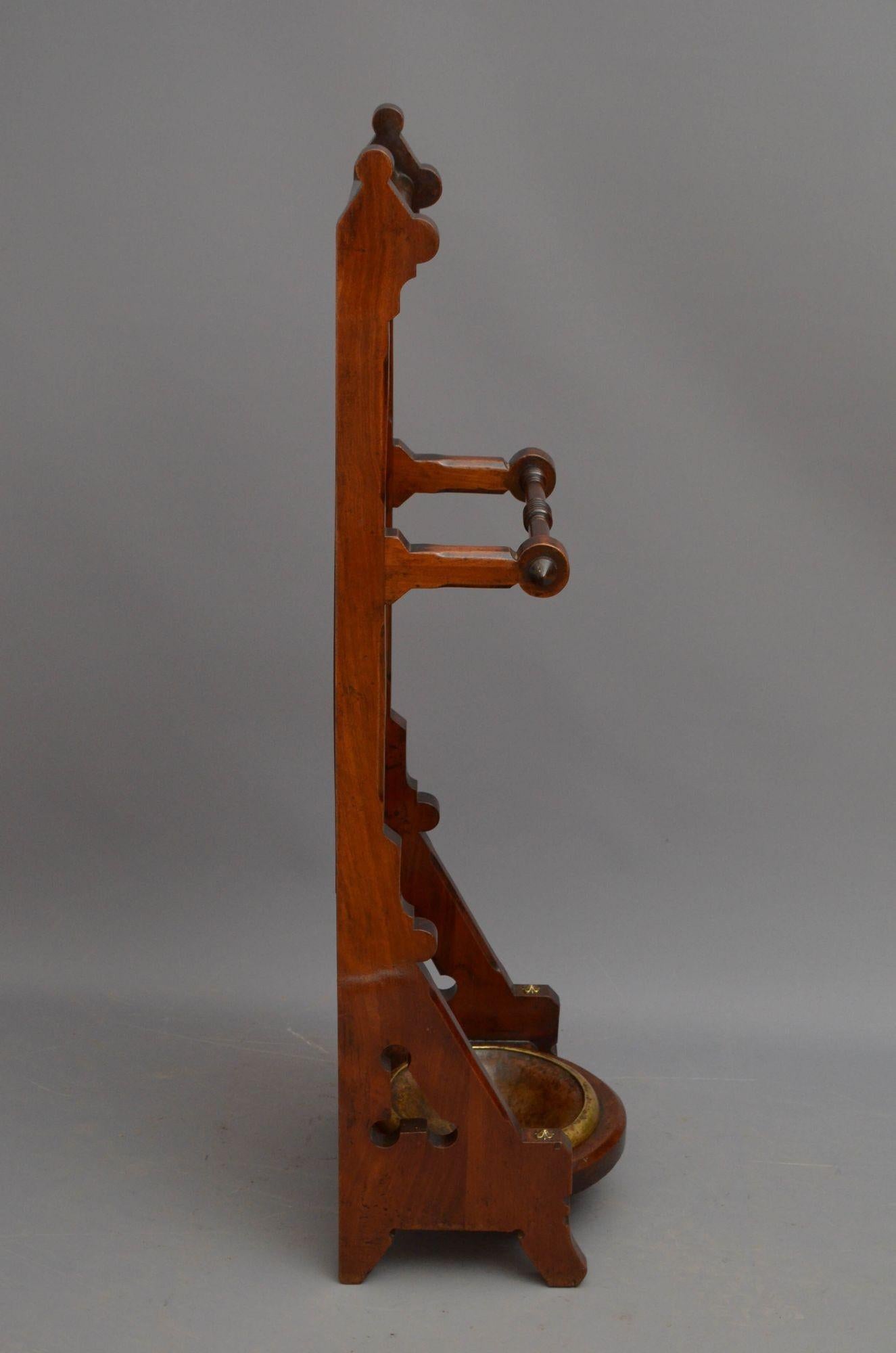 19th Century Gothic Revival Umbrella Stand in Mahogany For Sale
