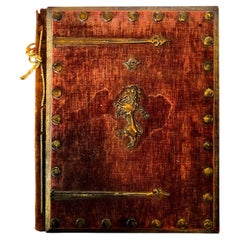 Gothic Revival Velvet-covered Document Presentation Portfolio