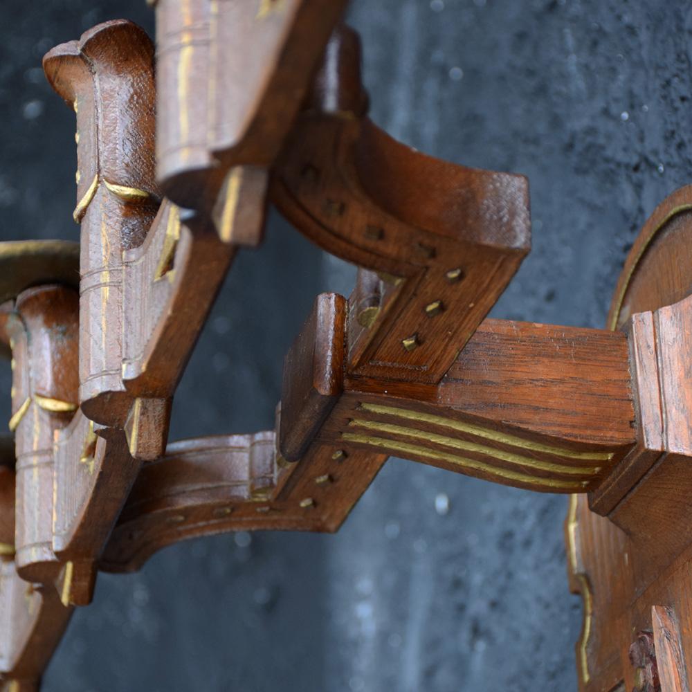 Gothic Revival Walnut Candle Sticks E.W Pugin, circa 1930 5