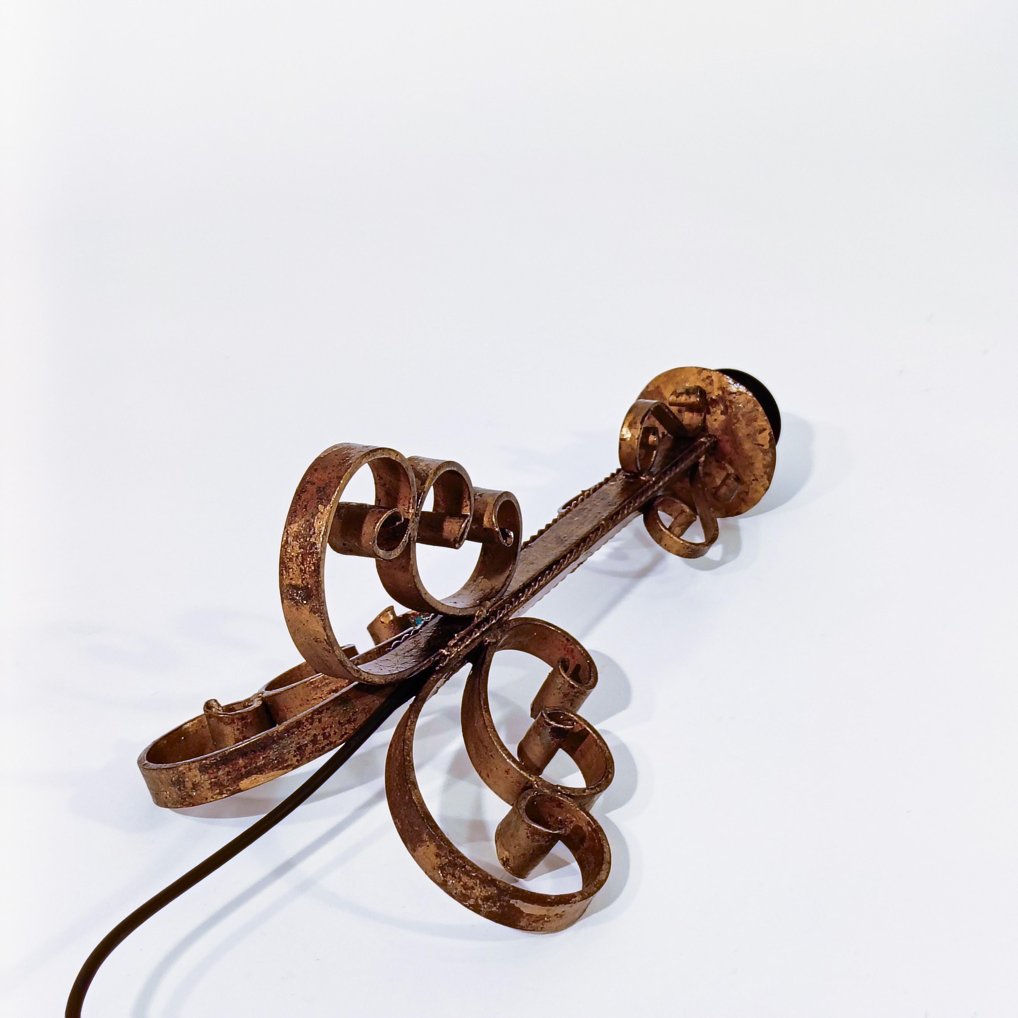 Gothic Revival. Wrought iron table lamp by Ferro Art, Spain, 1940s en venta 6