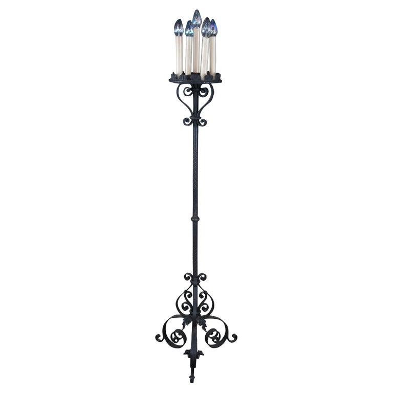 Spanish Wrought Iron Torchere Lamp Spanish Wrought Iron Torchere Lamp