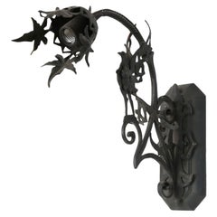 Curious Hand-Forge Spanish Revival/ Gothic Revival Sconce Style of Poillerat