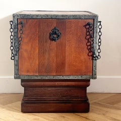 Gothic Spanish Chest in Wood and Iron, Early 20th Century