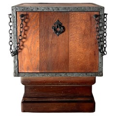 Gothic Spanish Chest in Wood and Iron, Early 20th Century