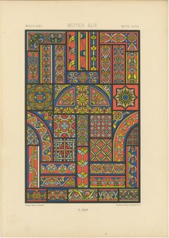 Motivos góticos en vidrieras - Diseños de ventanas decorativas de la Edad Media, c.1869