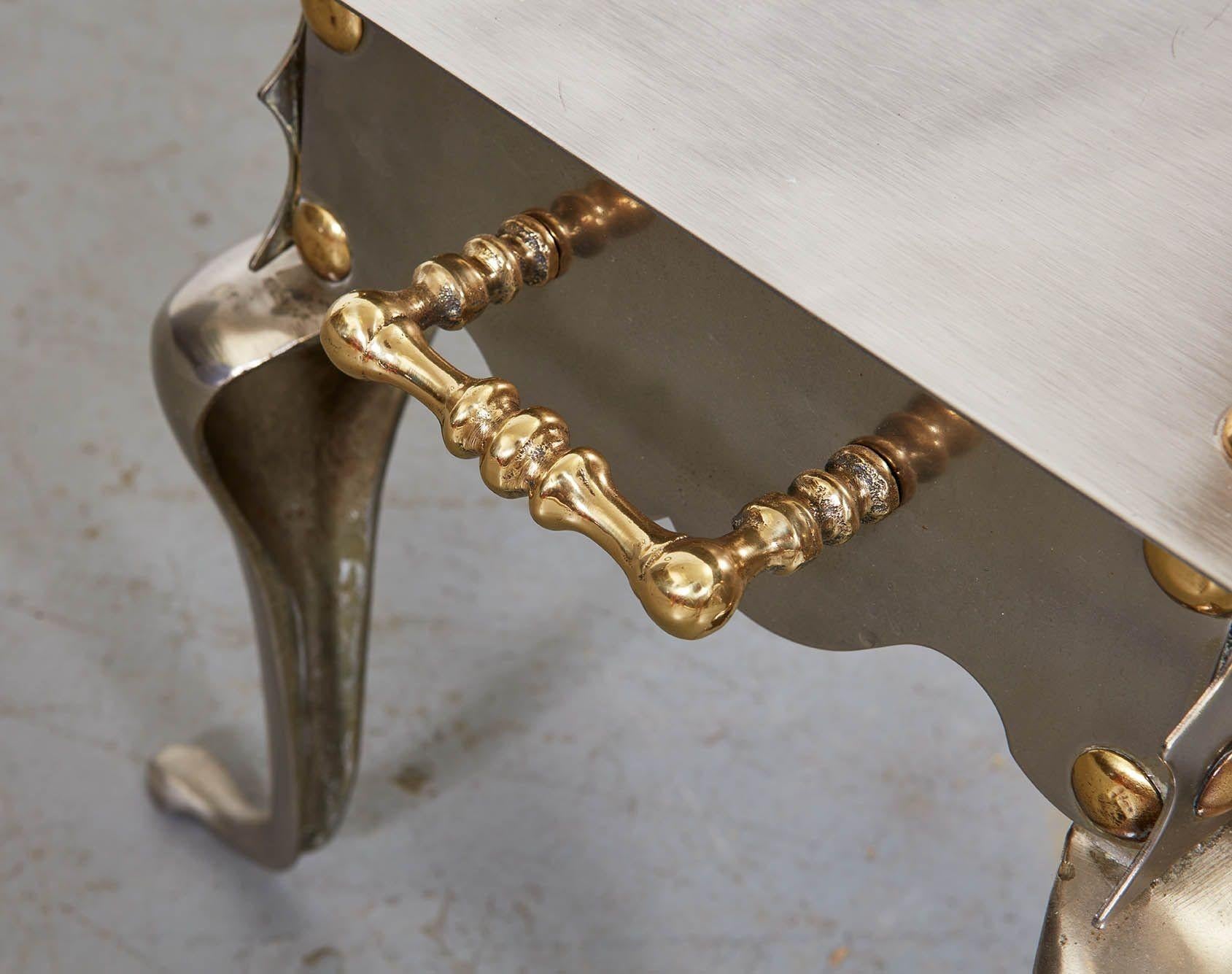 Gothic Steel and Brass Drinks Table For Sale 6