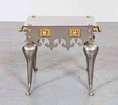 Gothic Steel and Brass Drinks Table