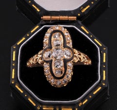 Gothic Style 1.35 Ct Old Mine Diamond 14 KT Rare Ring