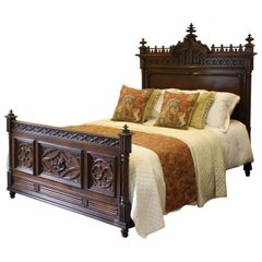Gothic Style Antique Bed in Walnut, WK102