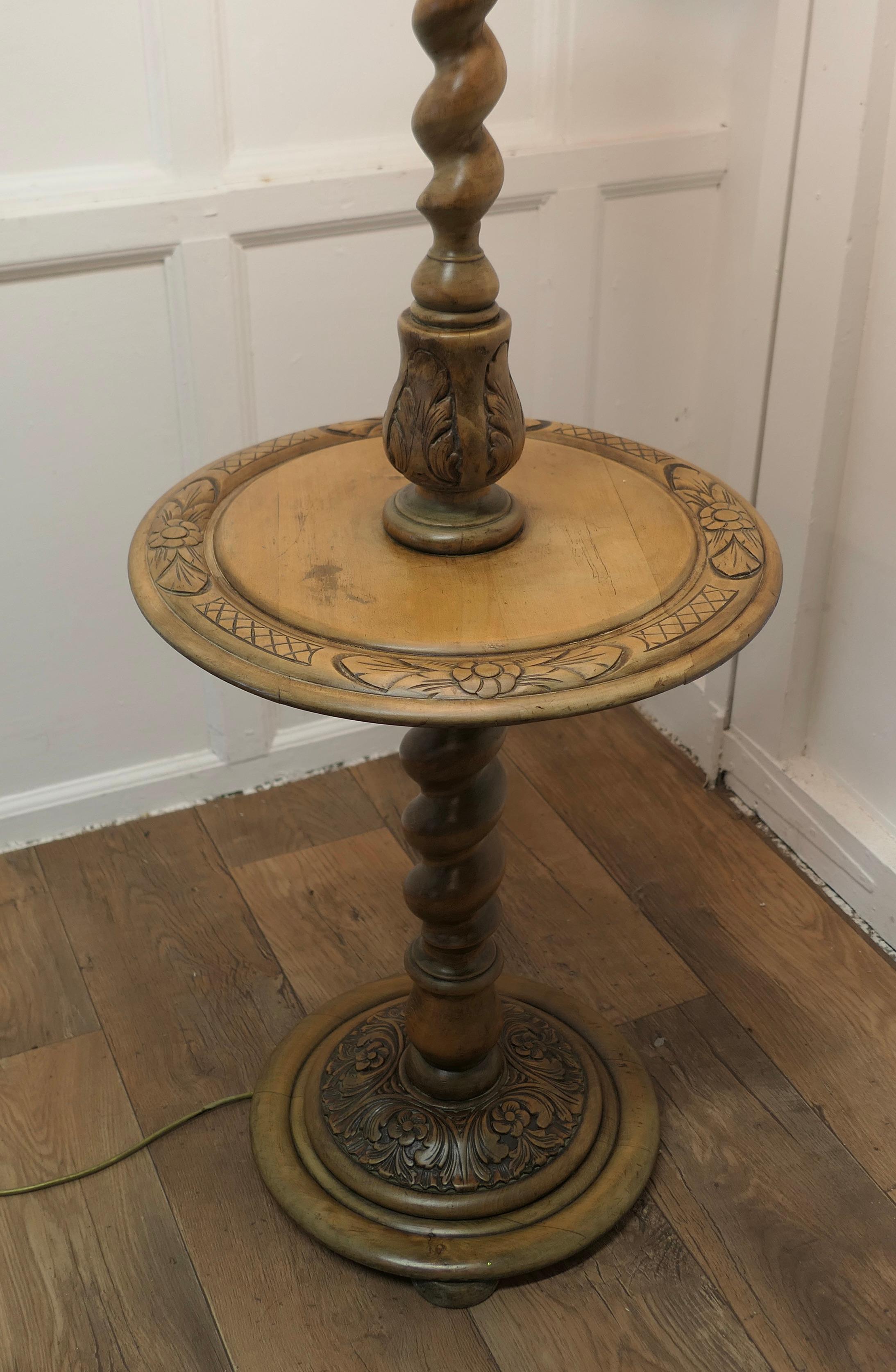 Gothic Style Barley Twist Floor Lamp Table  This is an unusual Piece  4