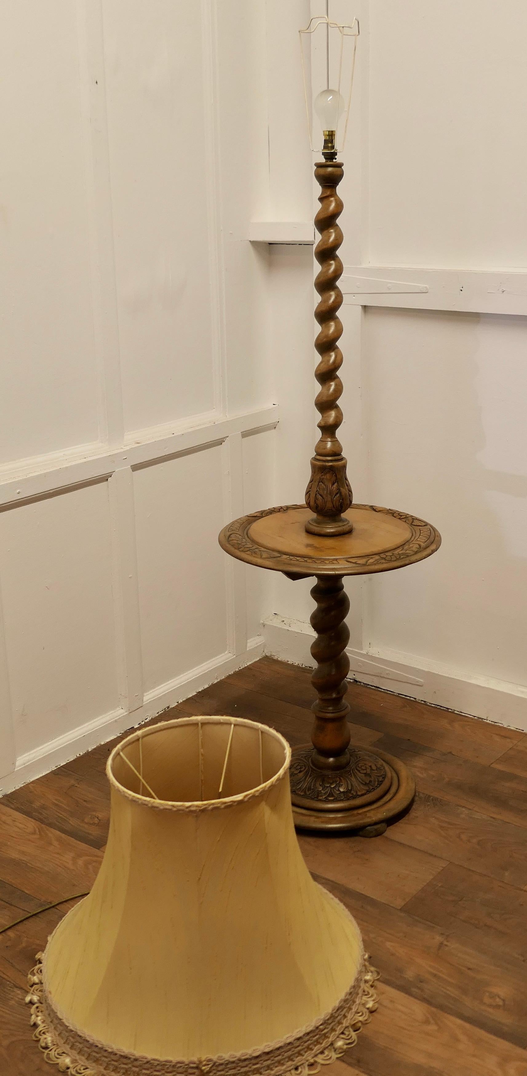 Gothic Style Barley Twist Floor Lamp Table  This is an unusual Piece  5