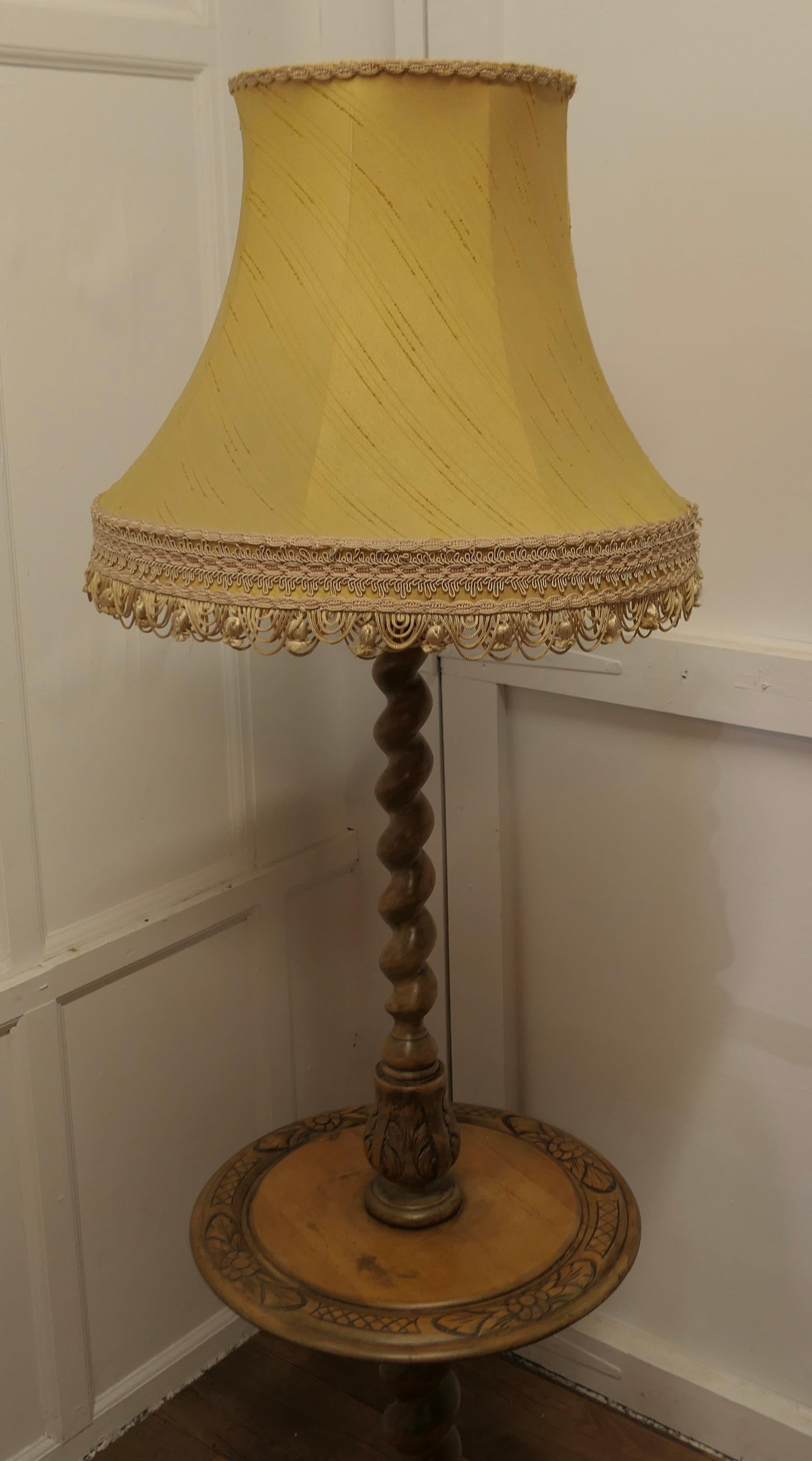 Gothic Style Barley Twist Floor Lamp Table  This is an unusual Piece  In Good Condition In Chillerton, Isle of Wight