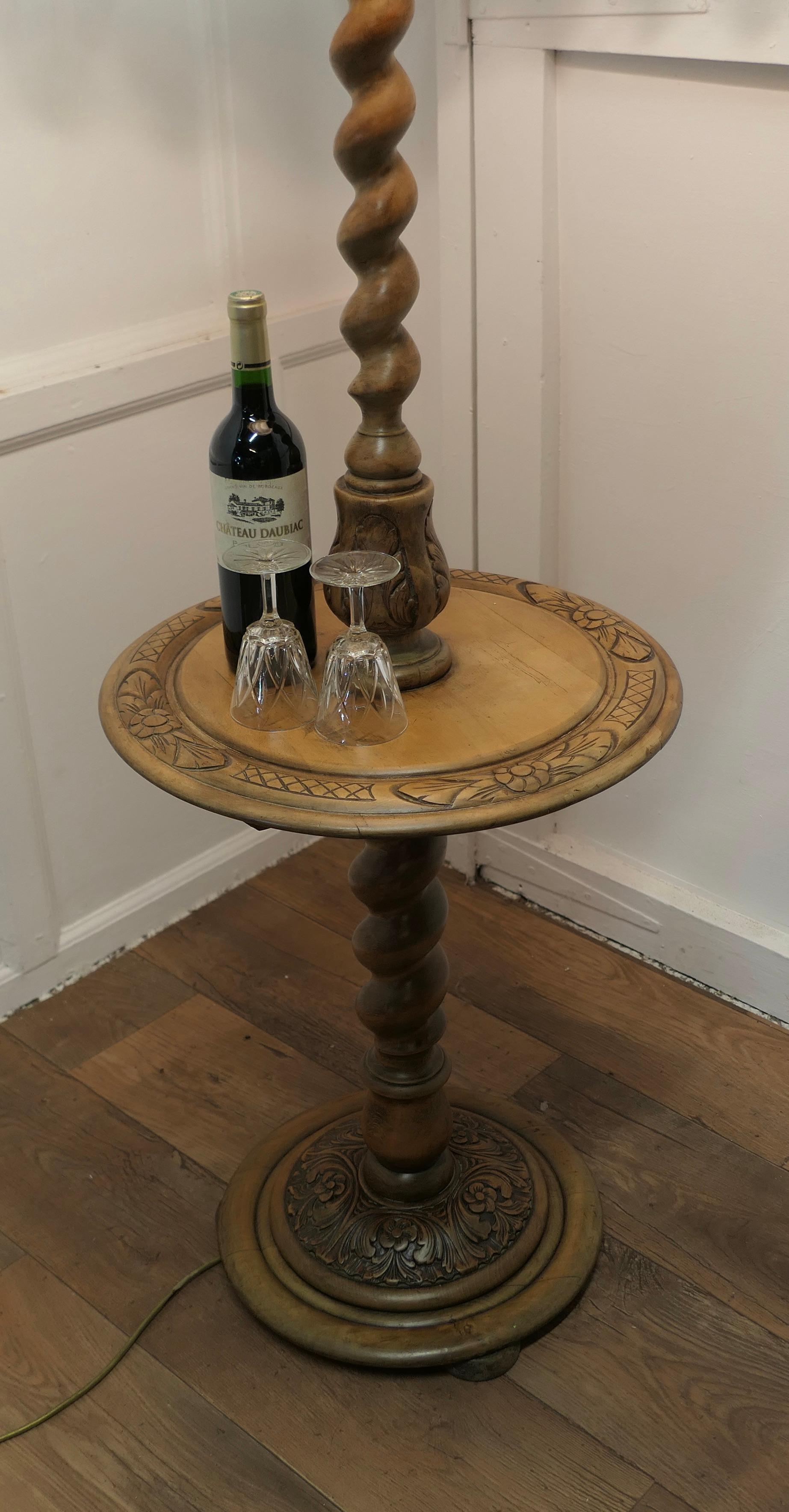 Gothic Style Barley Twist Floor Lamp Table  This is an unusual Piece  2