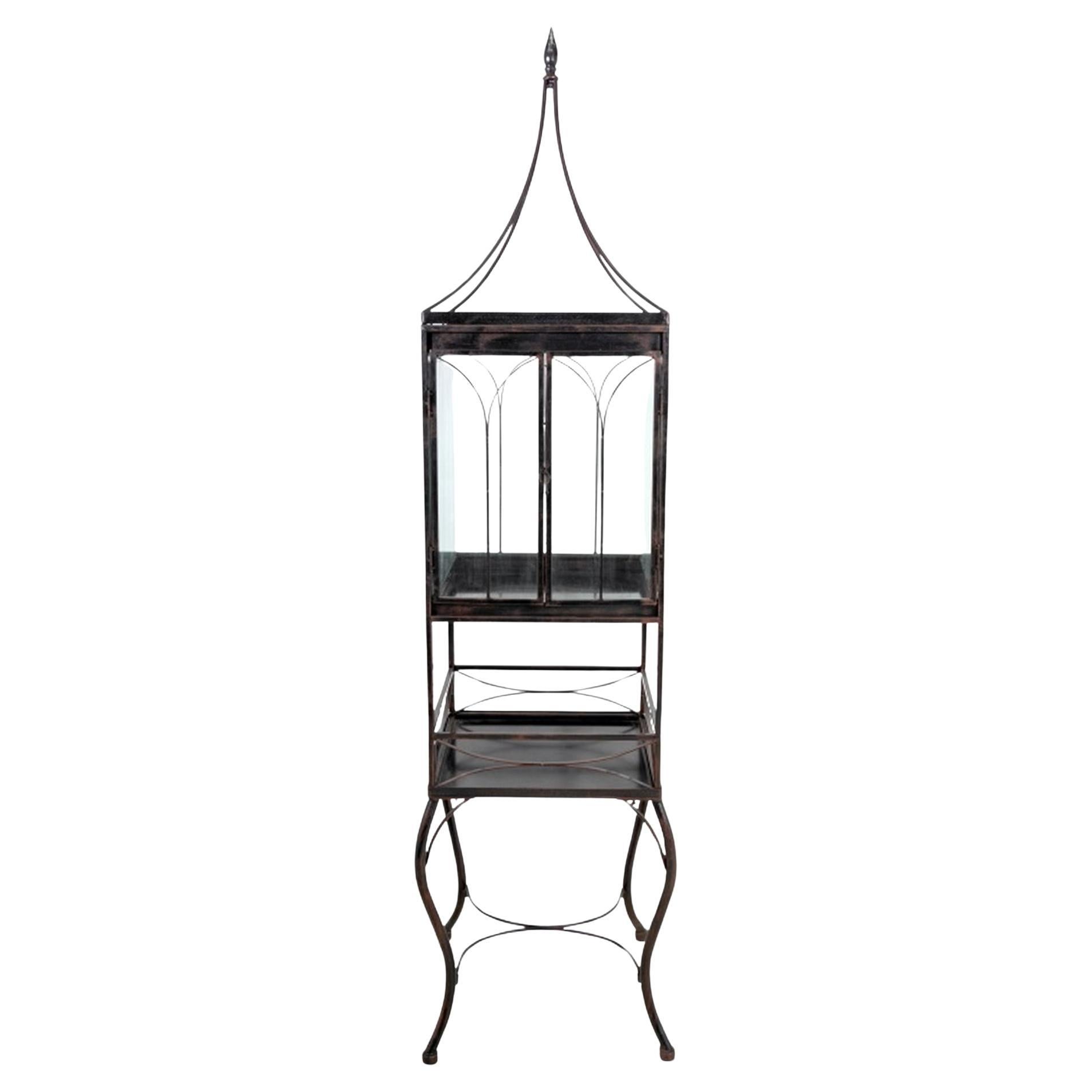 Armario Terrario de Metal Pintado de Negro Estilo Gótico en venta