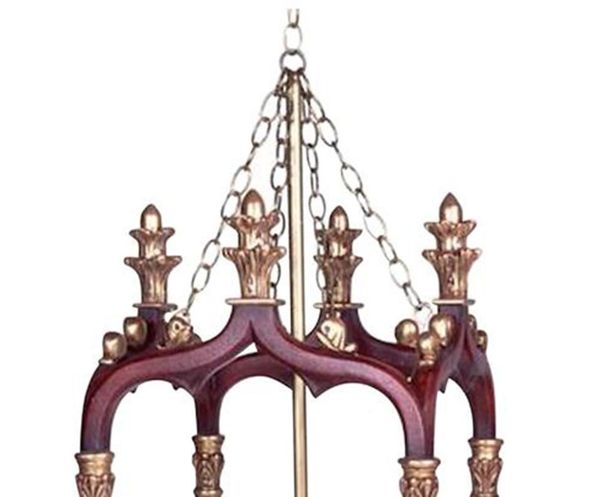 Gothic Style Carved and Giltwood Lantern In Good Condition In West Palm Beach, FL