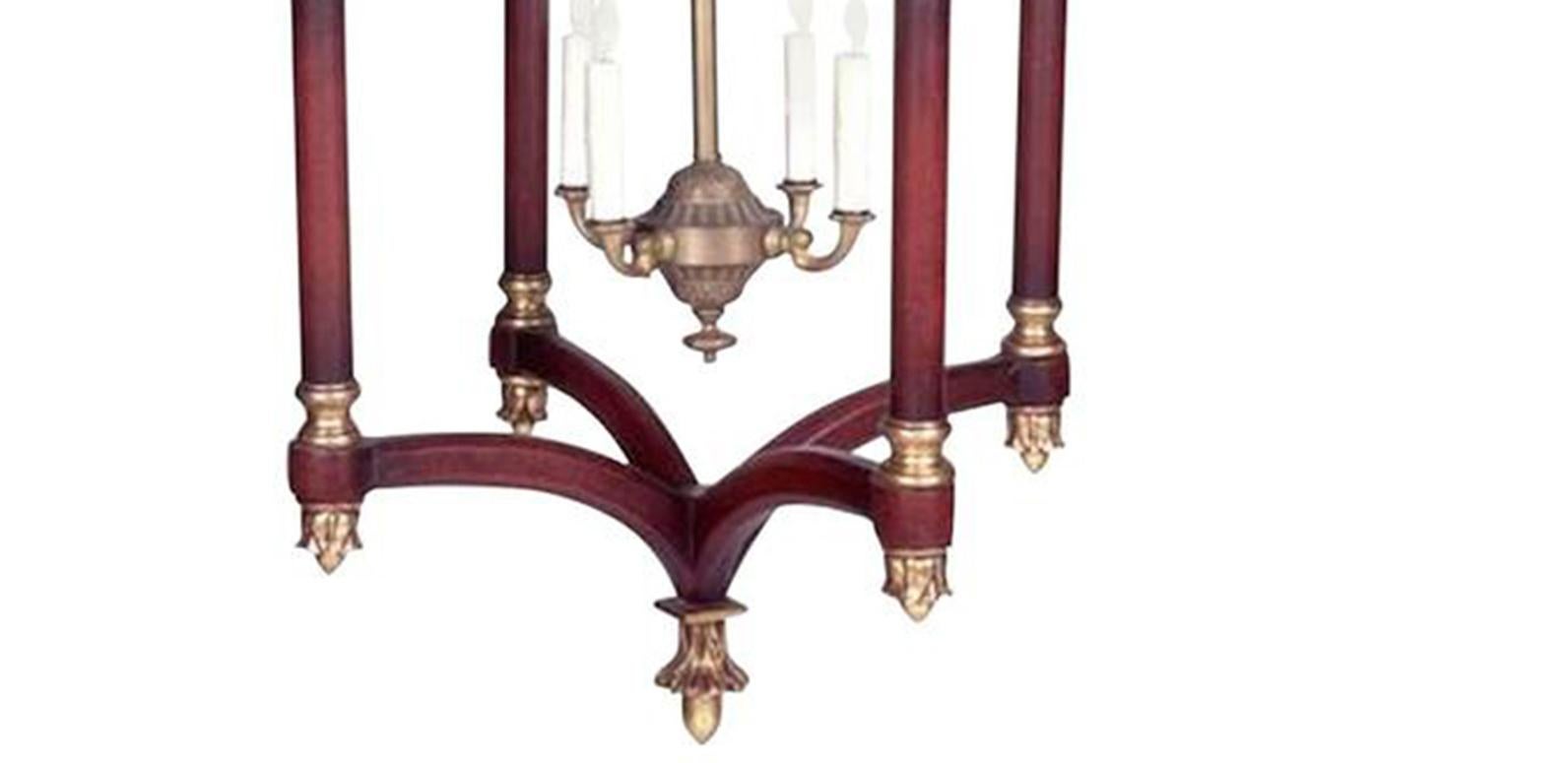 Contemporary Gothic Style Carved and Giltwood Lantern