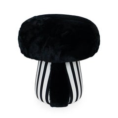 Gothic Style Faux Fur Satin Base Mushroom Ottoman