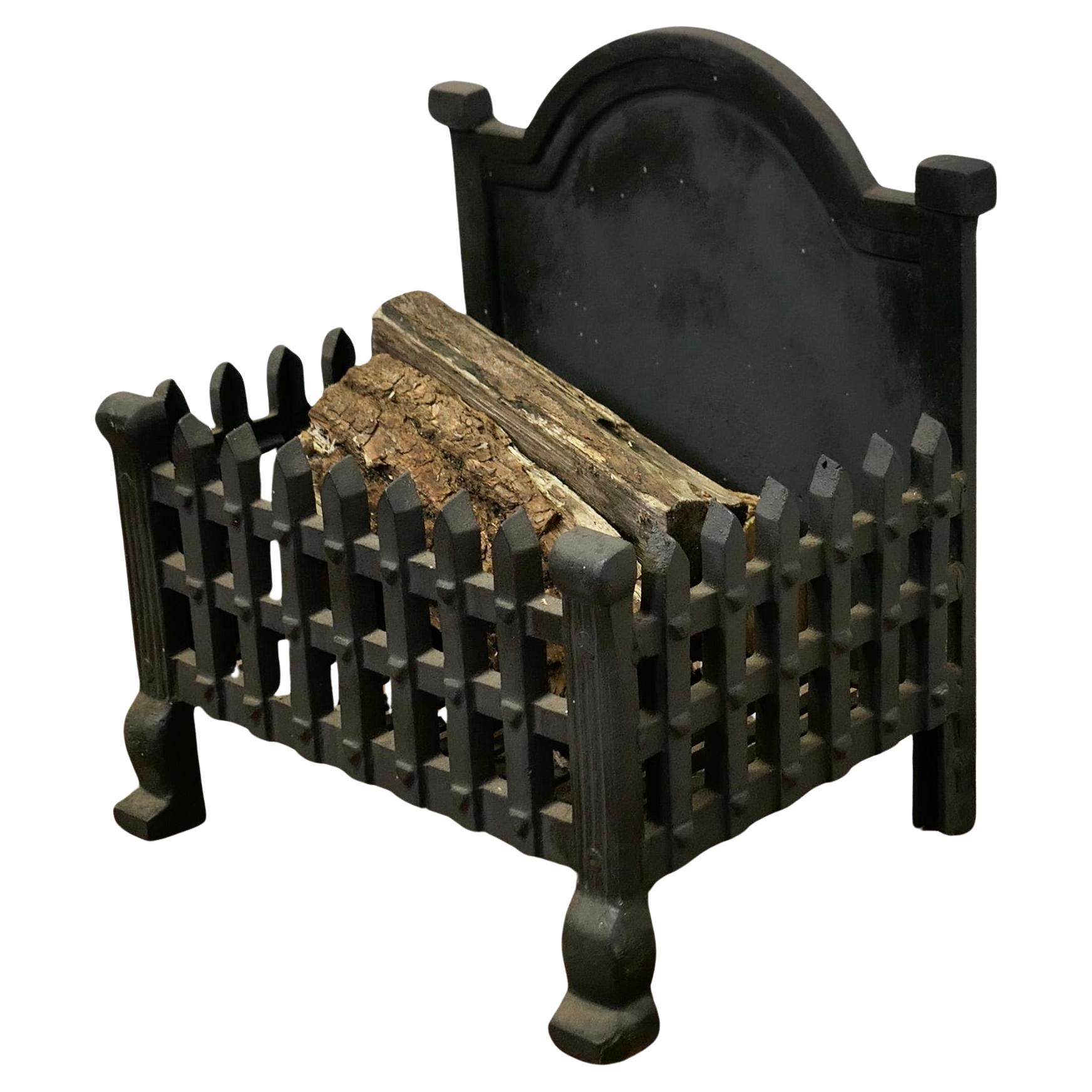 Gothic Style Free Standing Fire Basket, Grate  This is a useful and decorative p For Sale