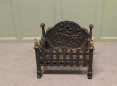 Gothic Style Free Standing Fire Basket with Decorative Back