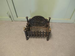 Gothic Style Free Standing Fire Basket with Decorative Back