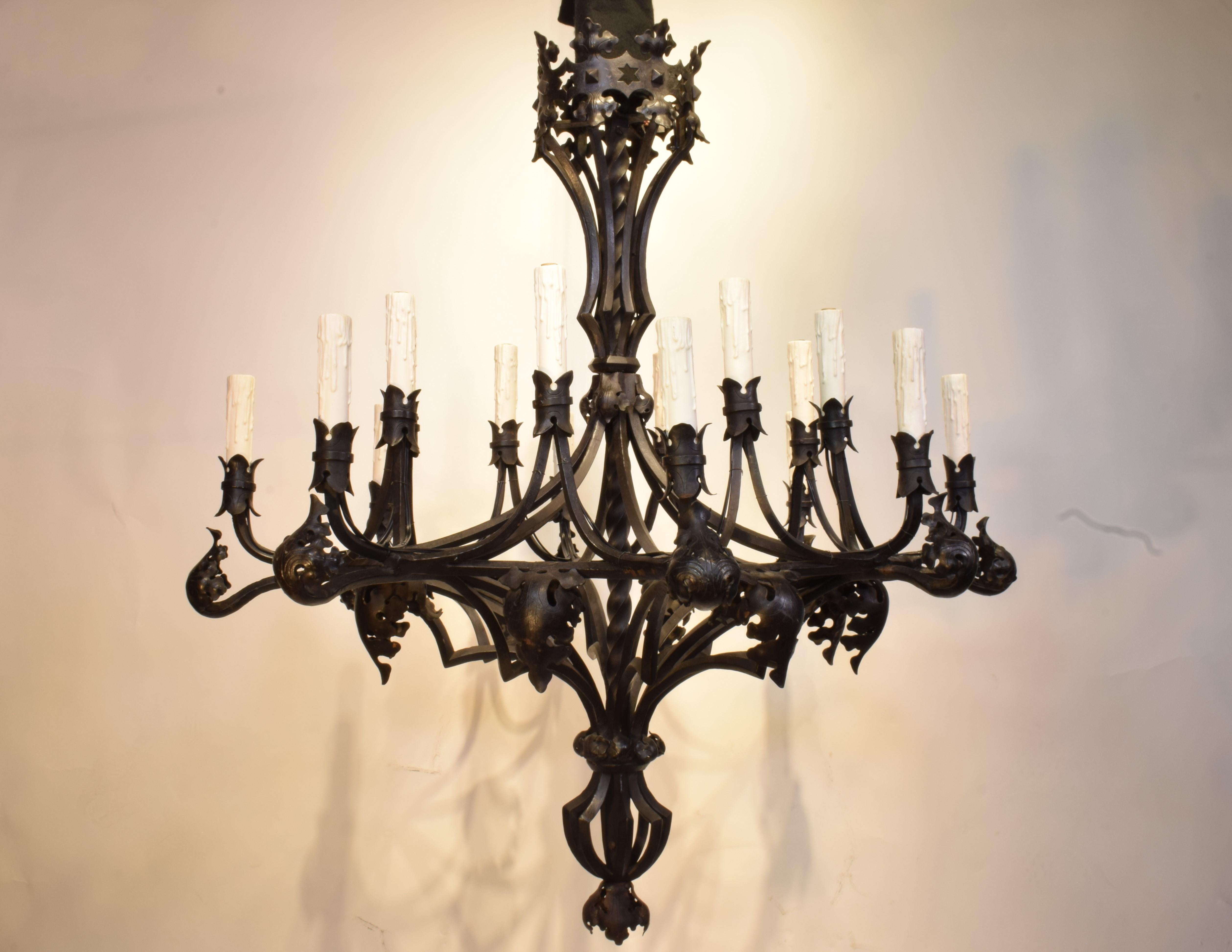 Gothic Style Iron Chandelier For Sale 3