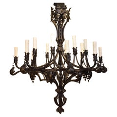 Used Gothic Style Iron Chandelier
