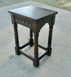 Gothic Style Oak Occasional Table   A good sturdy little table or plant stand