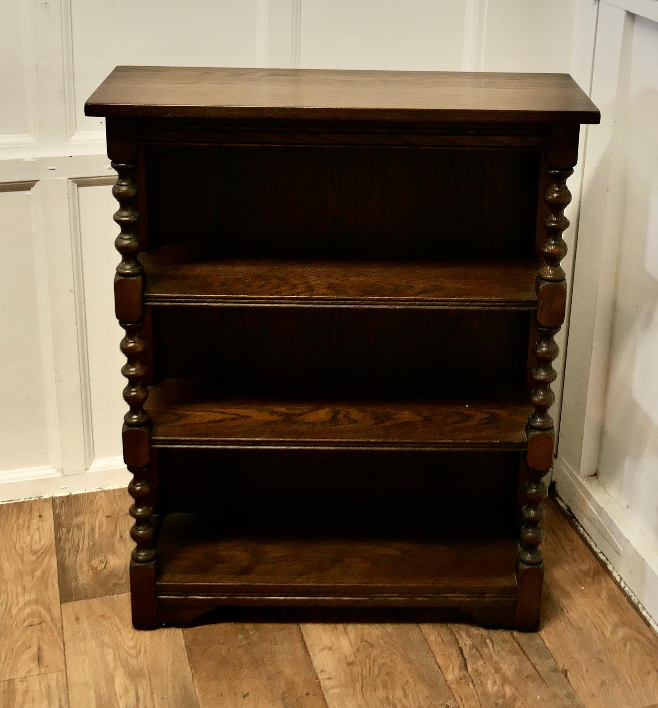 Gothic Revival Gothic Style Oak Open Bookcase by Old Charm  A Charming little piece   For Sale
