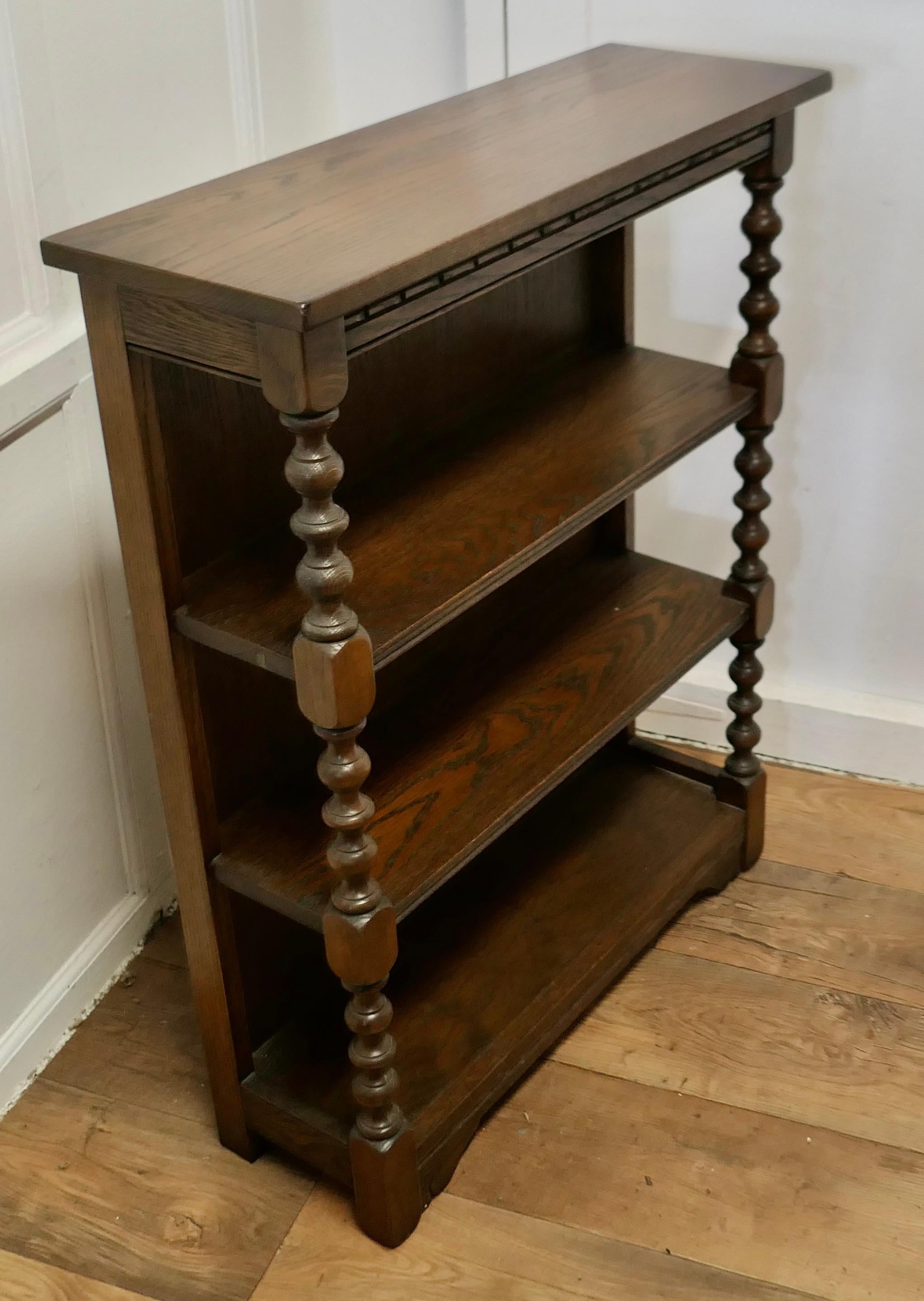 Early 20th Century Gothic Style Oak Open Bookcase by Old Charm  A Charming little piece   For Sale