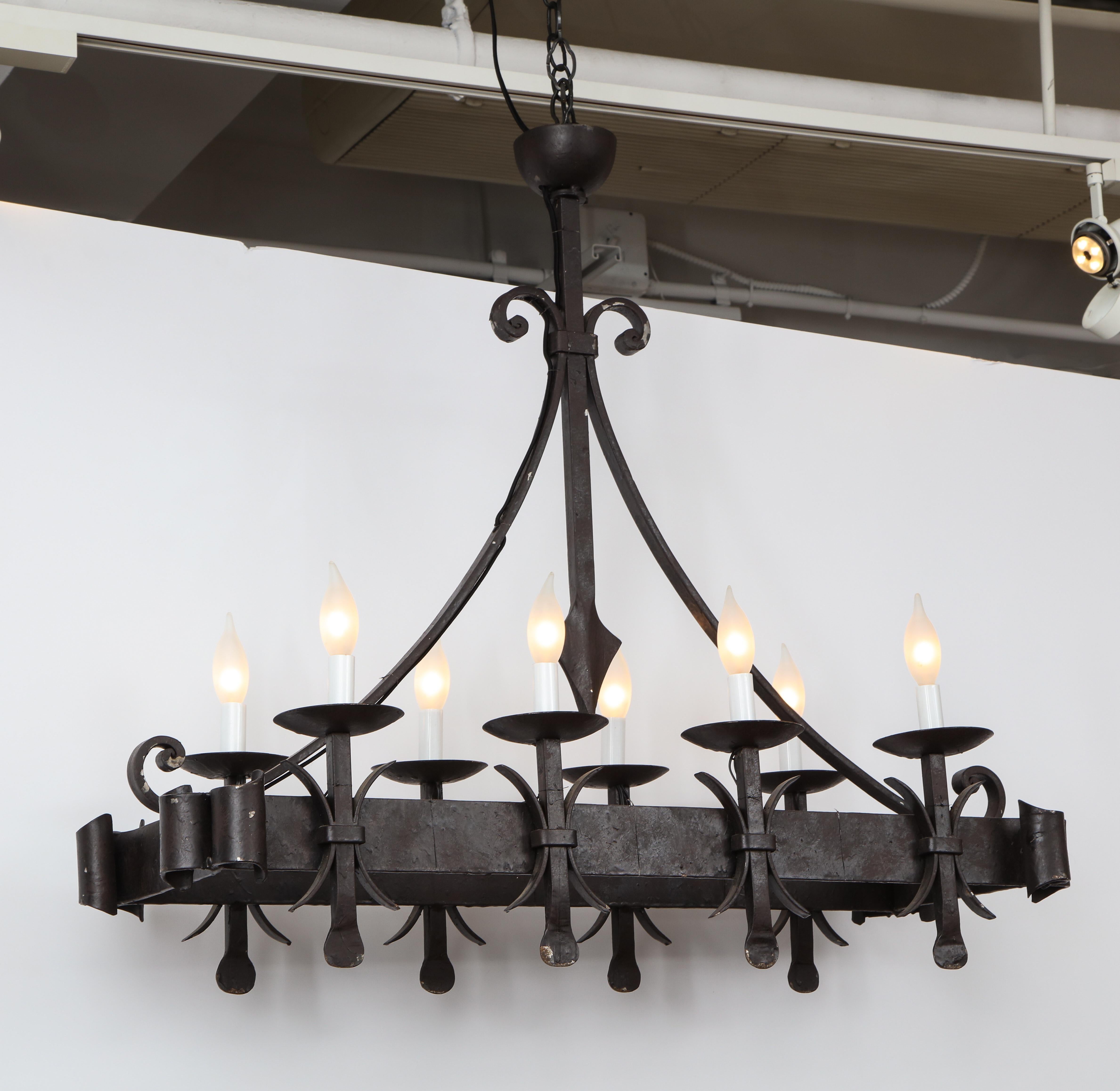 Gothic Style Painted Iron Chandelier For Sale 4