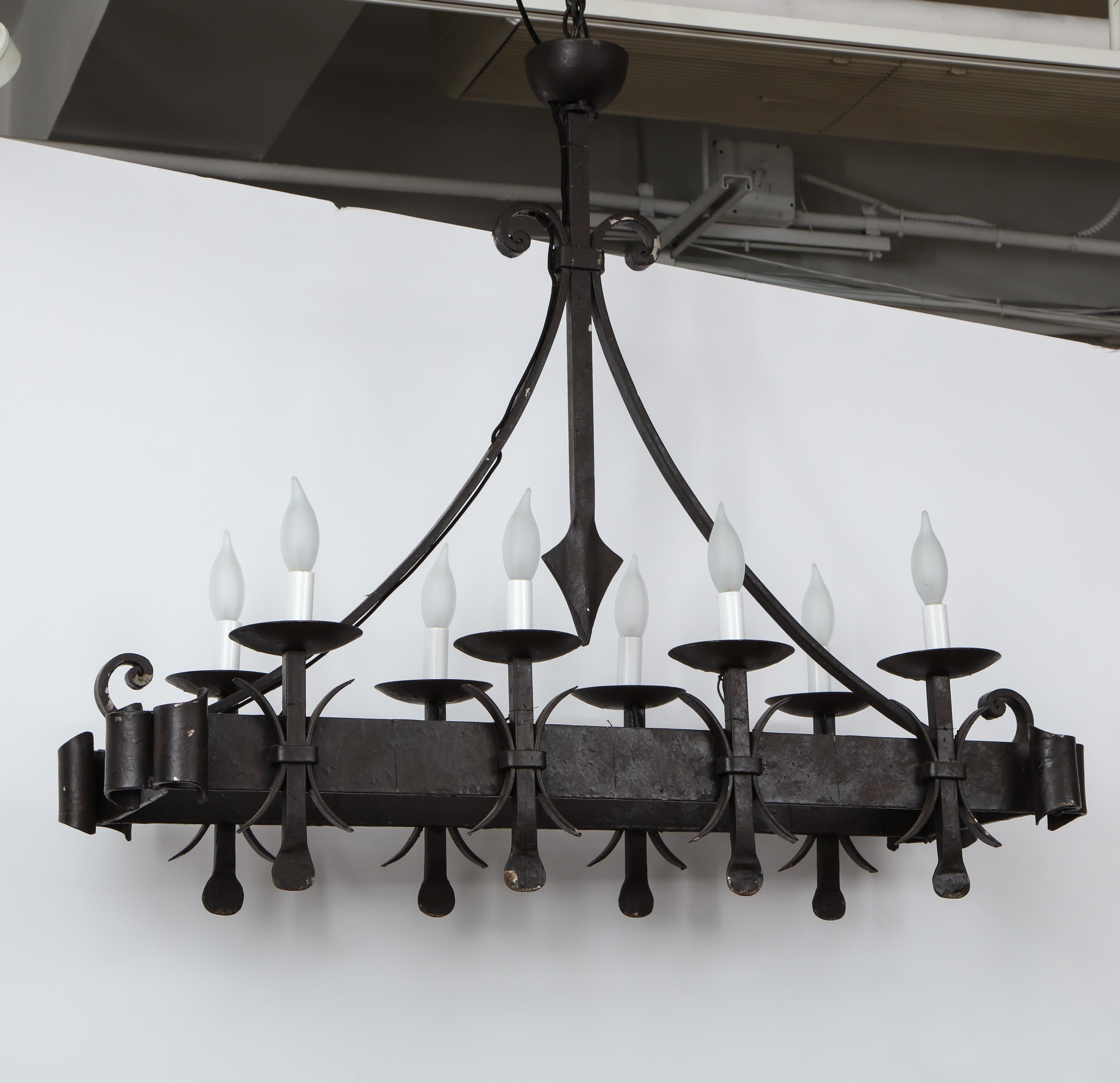Gothic Style Painted Iron Chandelier For Sale 6