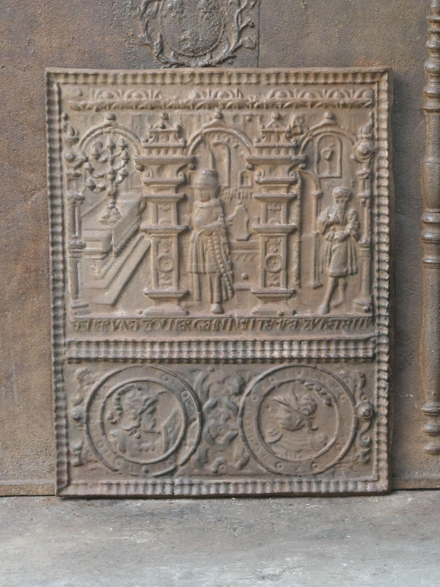 German Gothic Style 'Religious Theme' Fireback / Backsplash For Sale