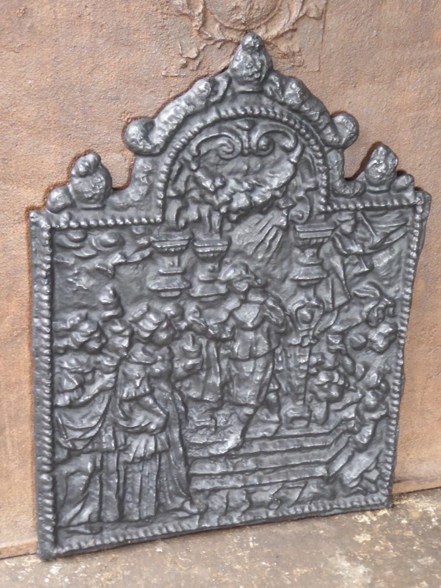 German Gothic Style 'Religious Theme' Fireback / Backsplash For Sale