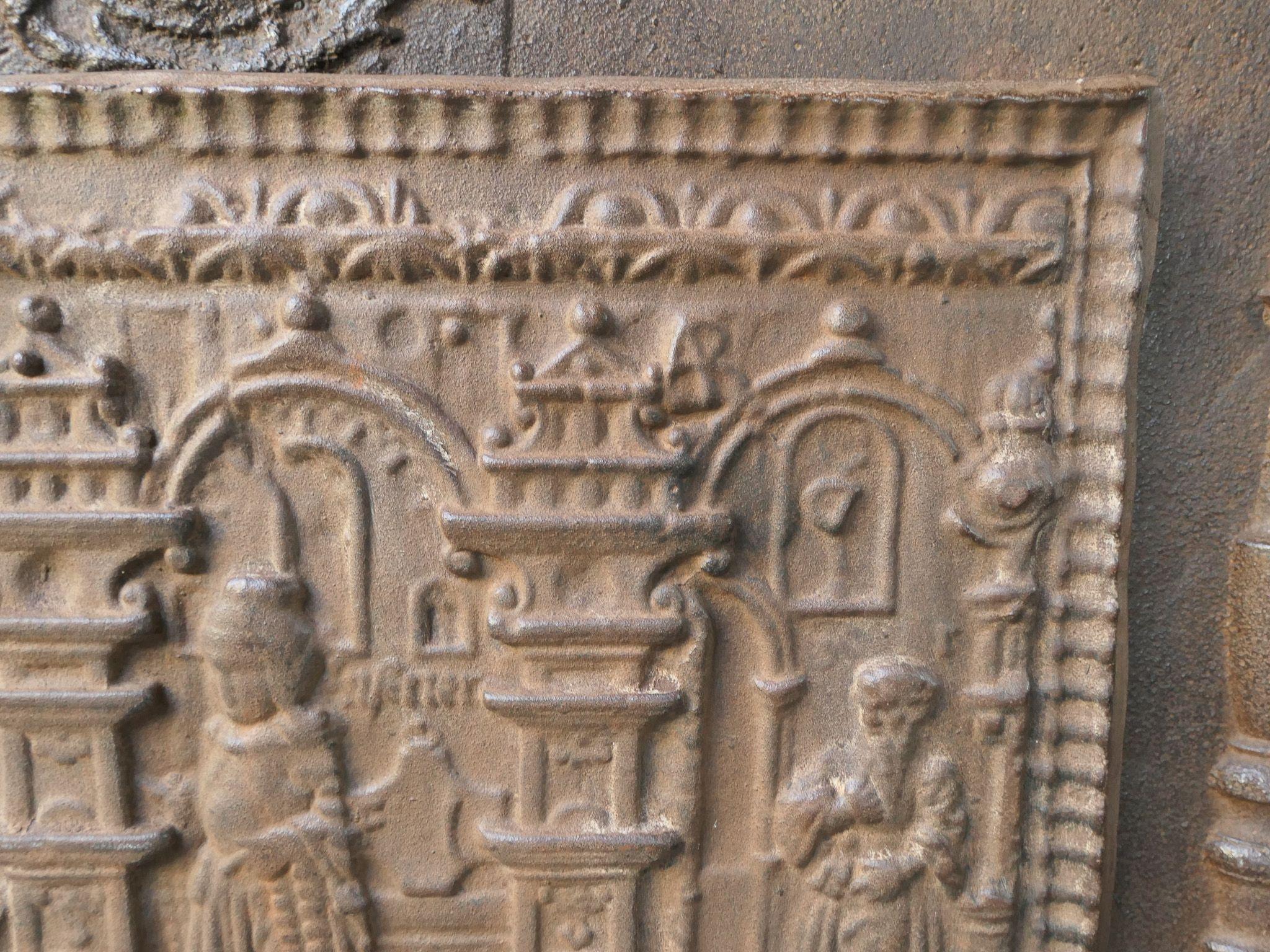 Iron Gothic Style 'Religious Theme' Fireback / Backsplash For Sale