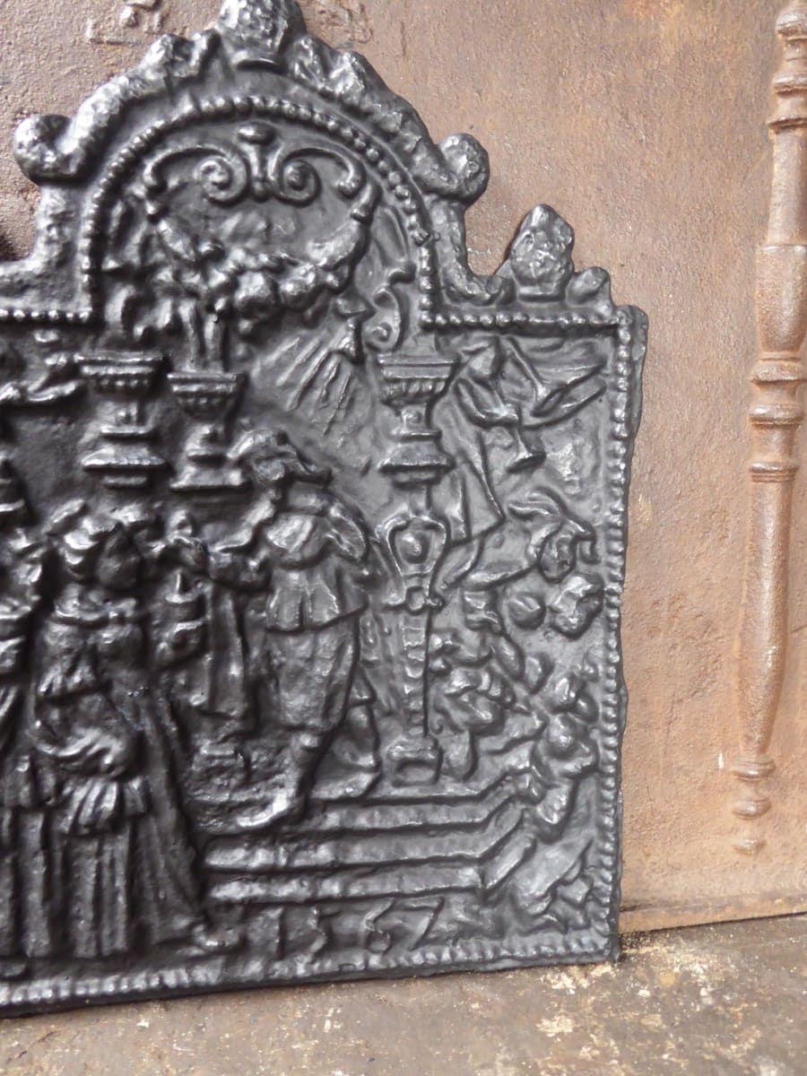 Iron Gothic Style 'Religious Theme' Fireback / Backsplash For Sale