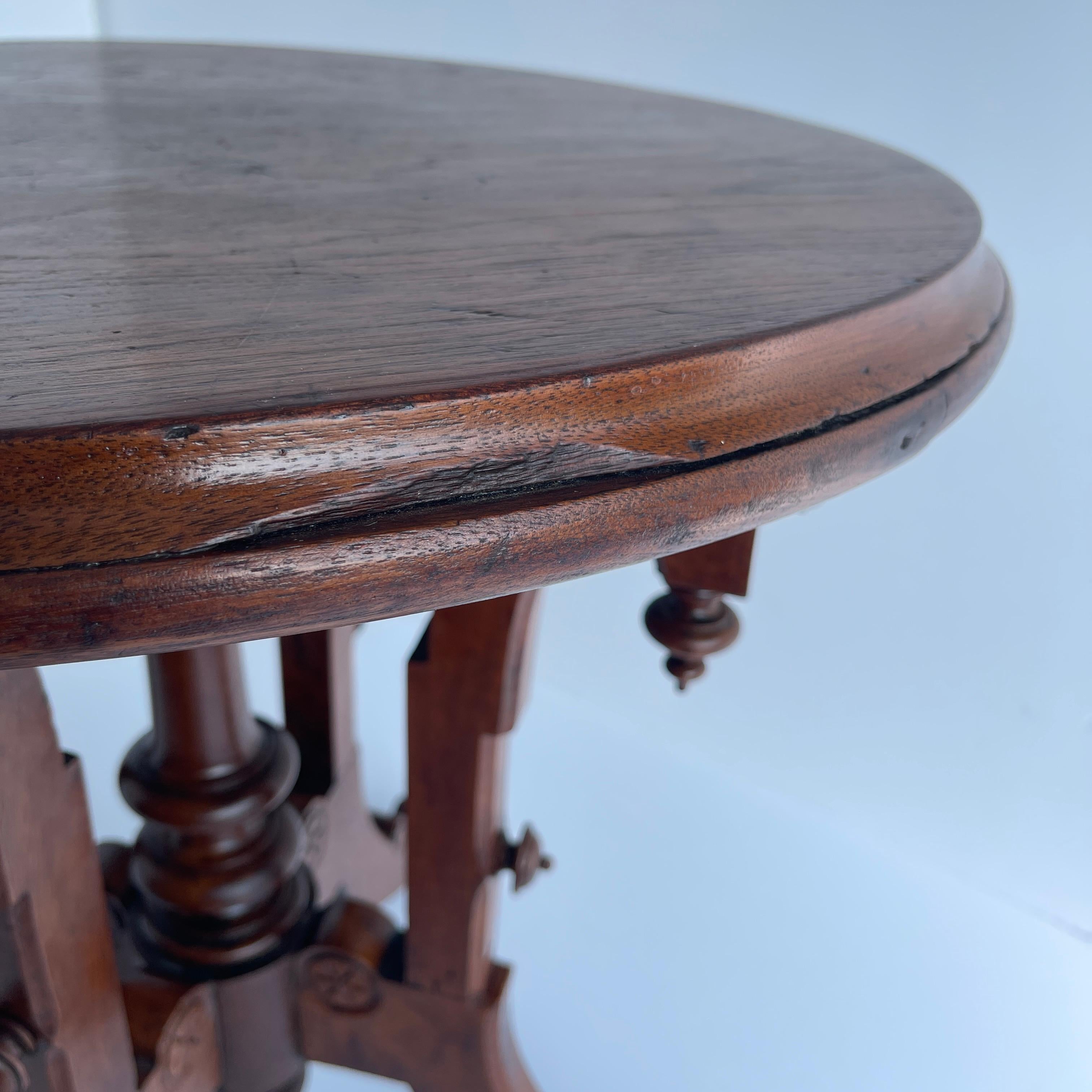 Gothic Style Round Side or Occasional Table, Circa 1880 9
