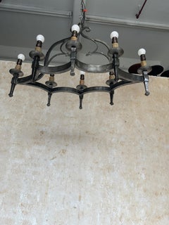 Gothic Style Spanish 1940's Eight Light Chandelier