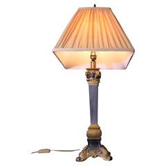 Gothic Style Table Lamp The lamp stands on a square bronzed foot