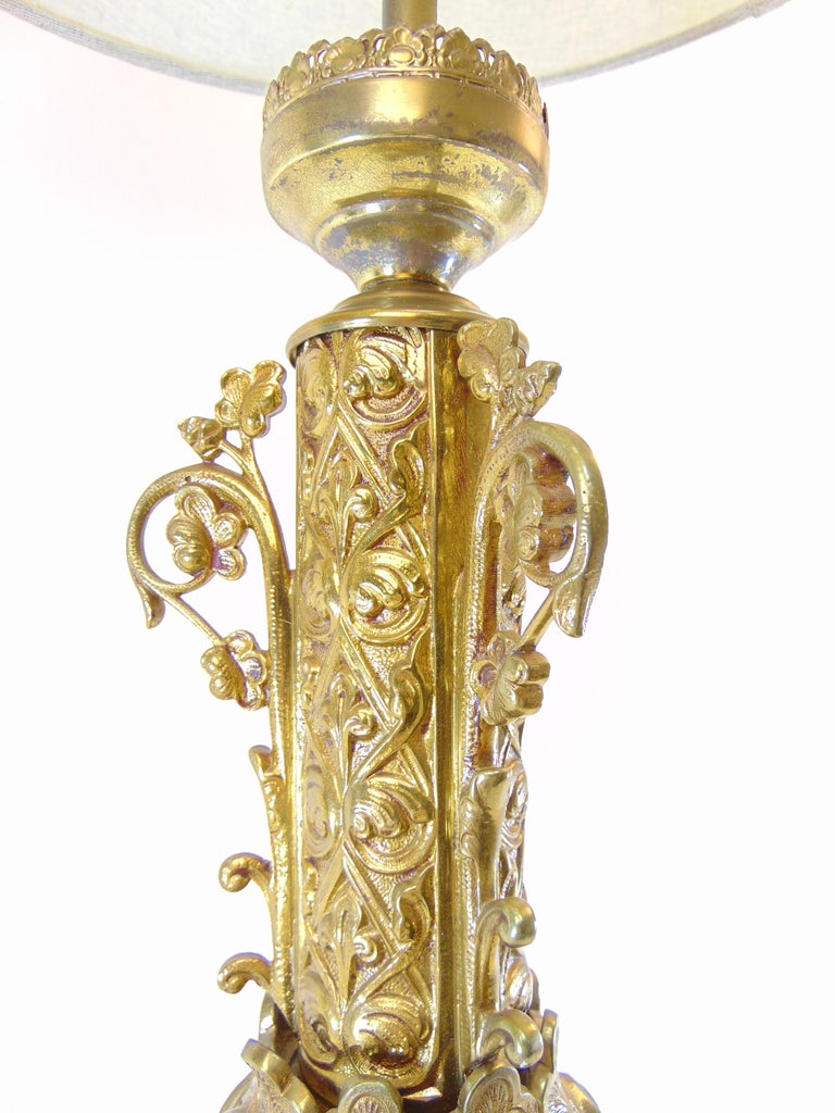 Gothic Style Vintage Brass Lamp For Sale at 1stDibs gothic lamps for sale