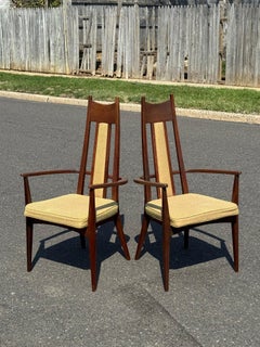 Gothic Style Walnut 1960s Armchairs a Pair