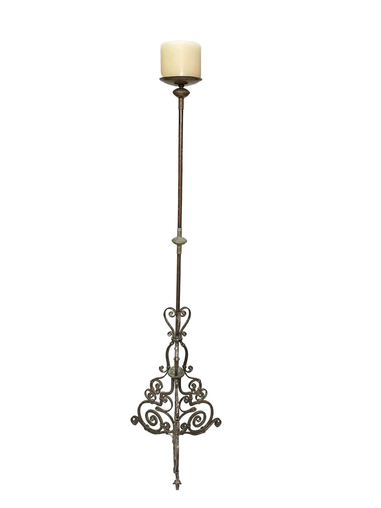 Gothic Style Wrought Iron Candle holder/Torchere For Sale 5